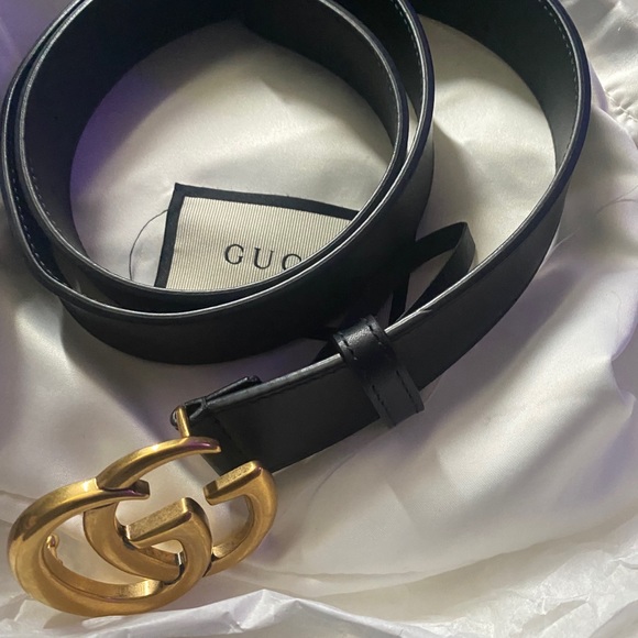 GG Marmount leather belt with shiny buckle - Picture 3 of 7